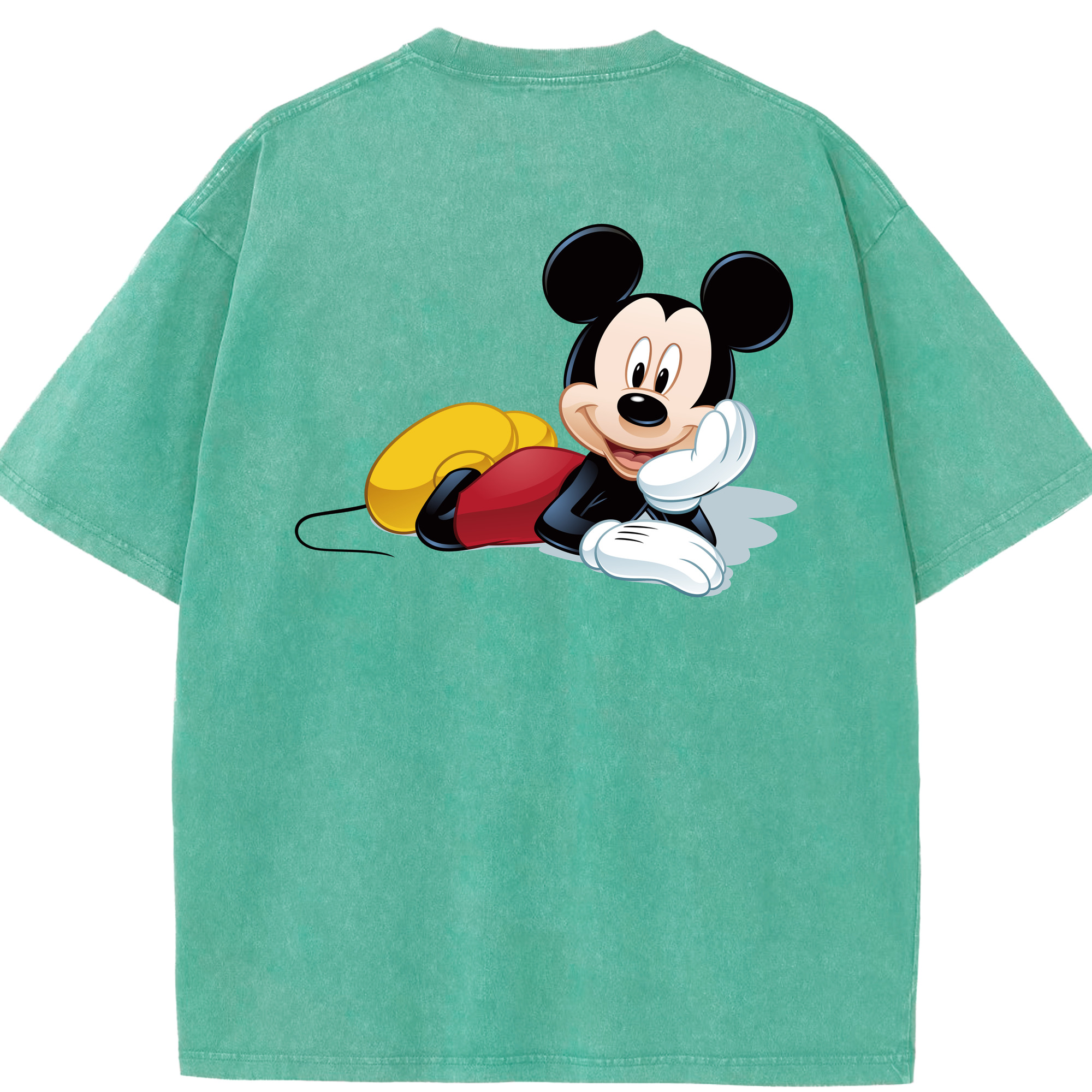 （画像用） ミッキーマウス Mickey Mouse 綿100% ヴィンテージ風 半袖Tシャツ（背面プリント）